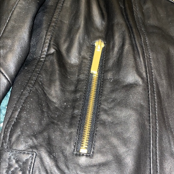 Vintage Y2K Moda International Leather Jacket with Gold Accents - Picture 4 of 11